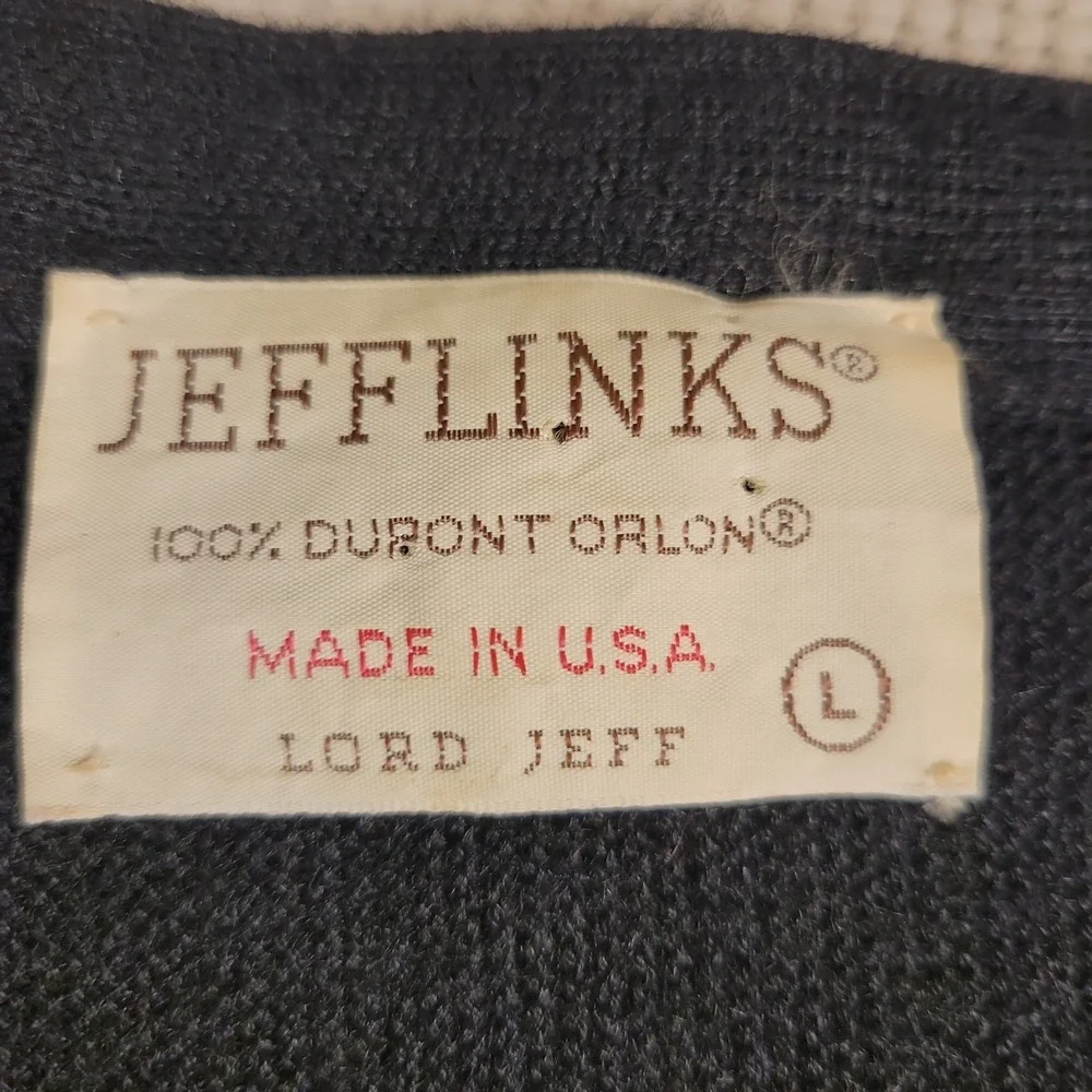 Jefflinks Lord Jeff Cardigan Mens L Vintage Grandpa Core American Golf 70s USA